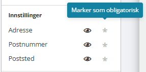 Ikon for å sette obligatorisk.