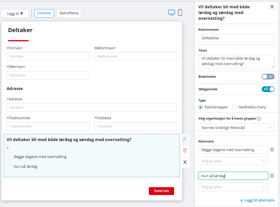 Enkeltvalg spørsmål.