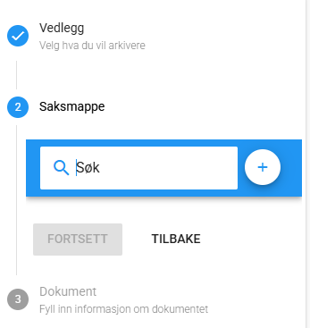 Søk etter saksmappe.