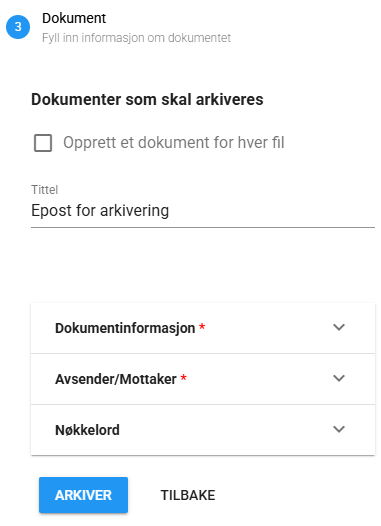 Valg for dokumentopprettelse.