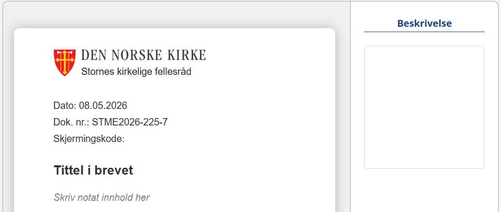 Feltet 'Beskrivelse'.