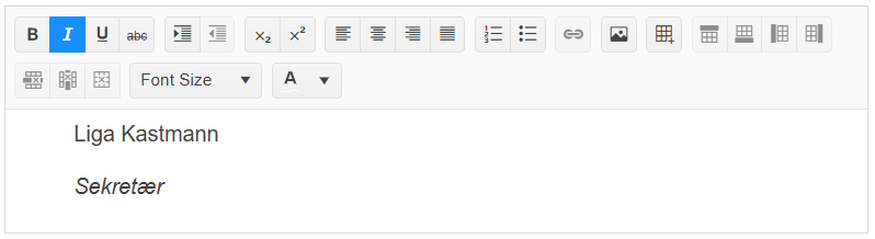 Redigering av signatur.