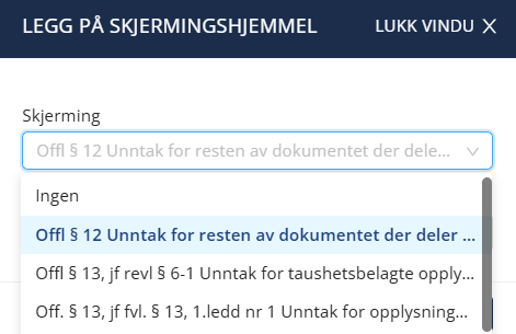 Skjermingskode redigering.