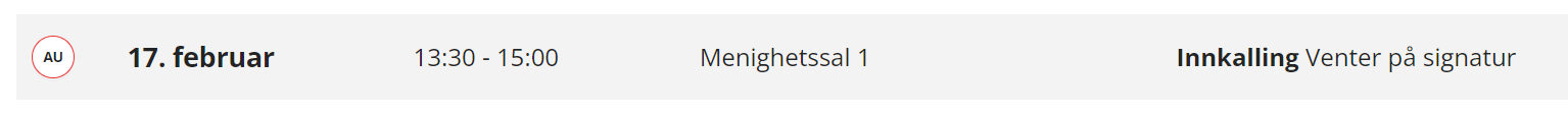 Status i møteplanen.