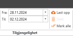 Velg fra- og til-dato for visning.