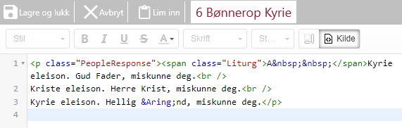Standard HTML-kilde for Bønnerop Kyrie.