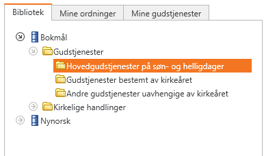 Bibliotekmeny med språkvalg og kategorier.