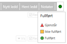 Fargesymboler for leddstatus.