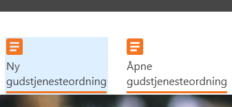 Ikoner for ny og åpne gudstjenesteordning.