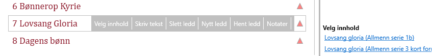 Snarveier for alternativer i ledd.