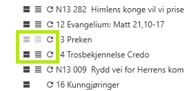 Navigasjonsmeny med kontrollknapper.